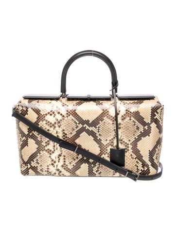 Snakeskin Top Handle Bag