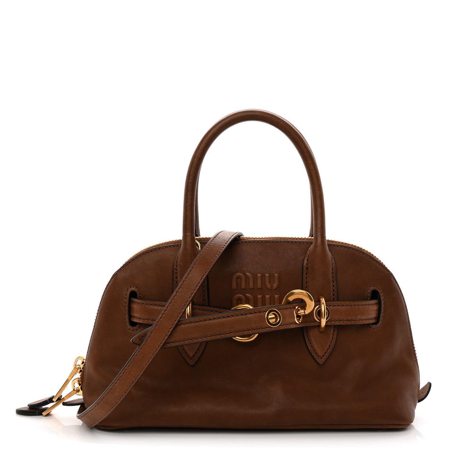 Miu Miu Nappa Aviator Small Aventure Bag Rovere