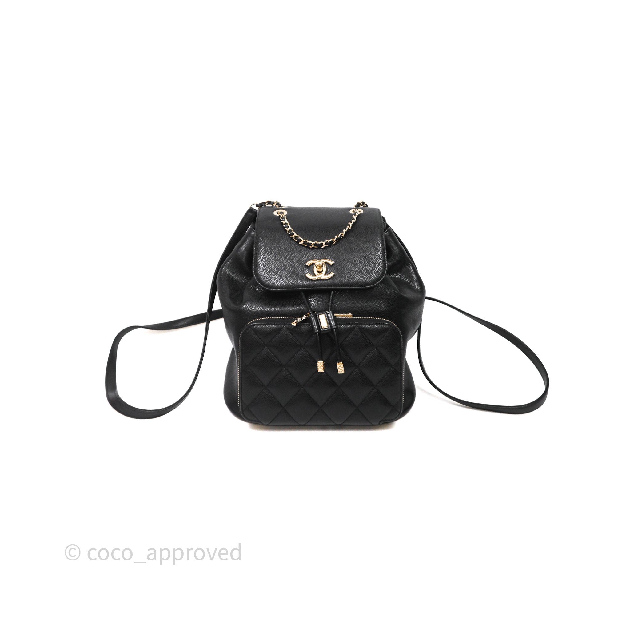 Chanel Chanel Quilted Business Affinity Backpack Black Caviar Gold Hardware