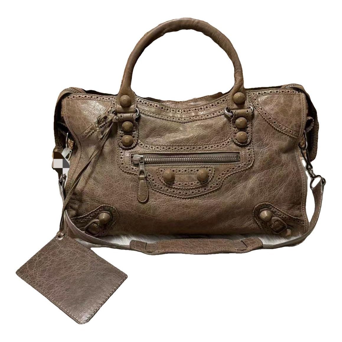 City leather handbag