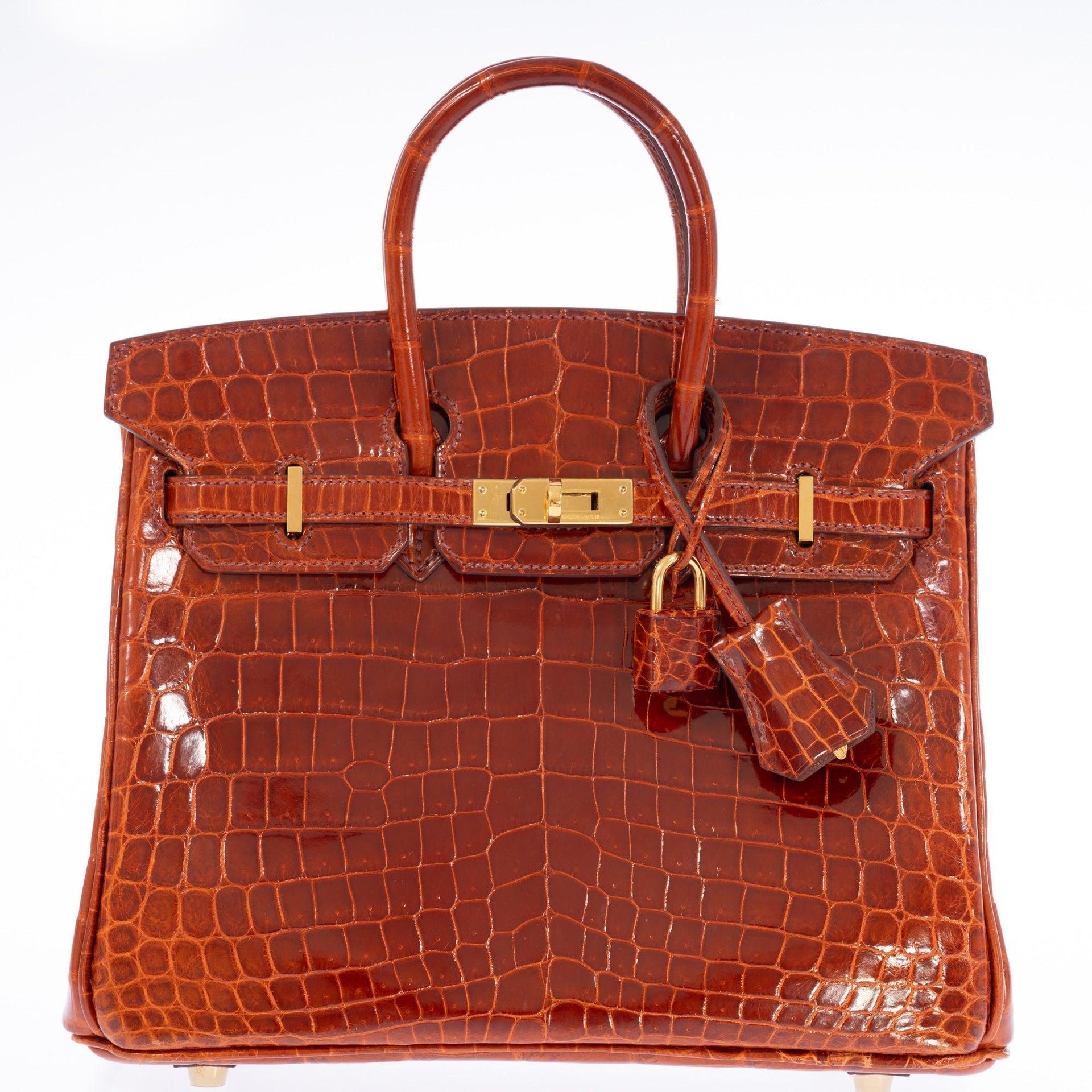 Hermes Hermès Birkin 25 Étrusque Shiny Niloticus Crocodile Gold Hardware