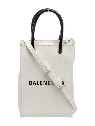 Balenciaga Saffiano Leather Shopping Phone Holder