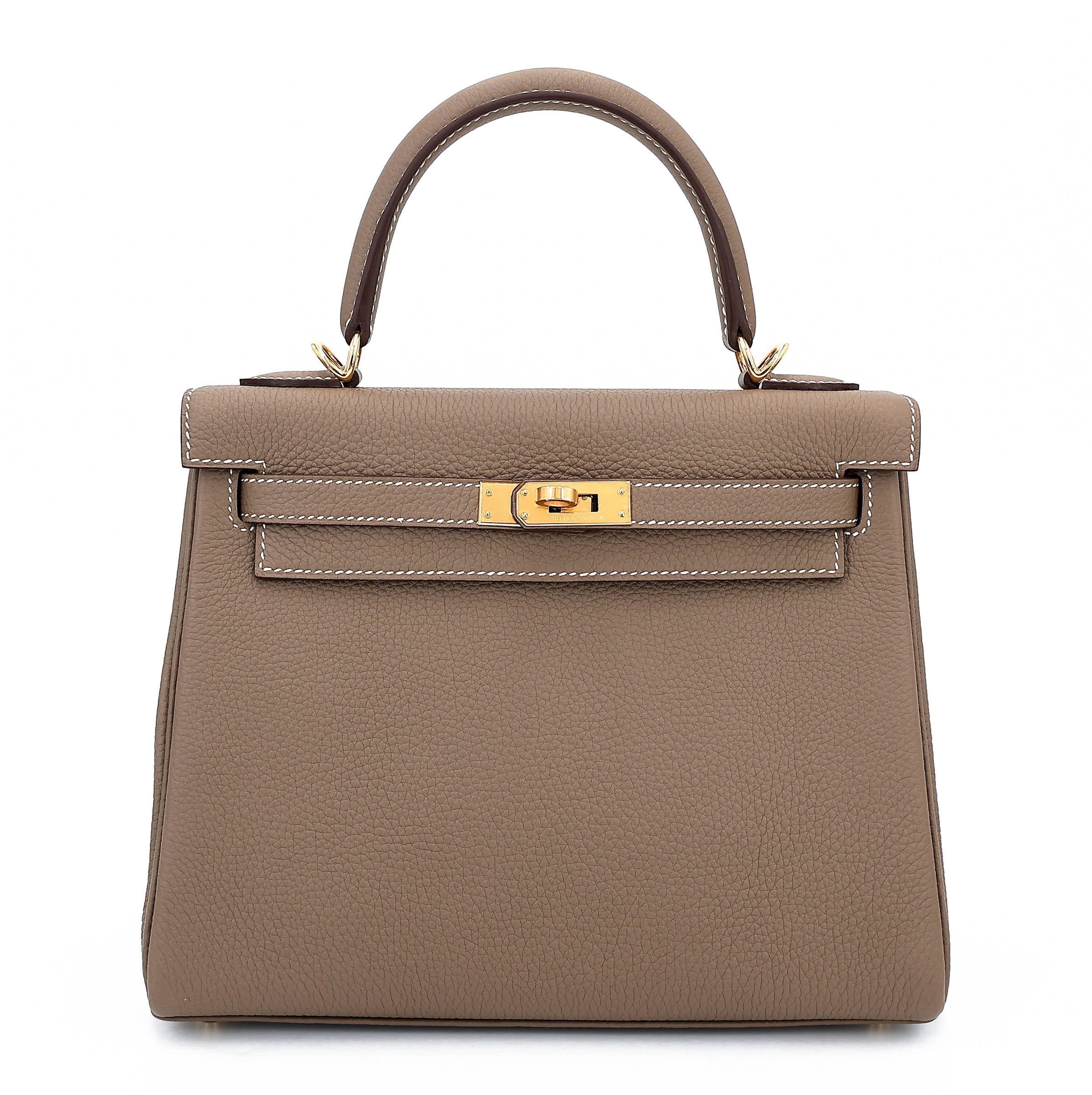 Brand New ( Rank N ) HERMÈS Kelly 25 Etoupe (18) Togo Gold hardware K (2025)