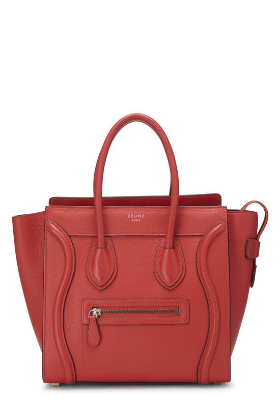 Celine Orange Drummed Calfskin Luggage Micro