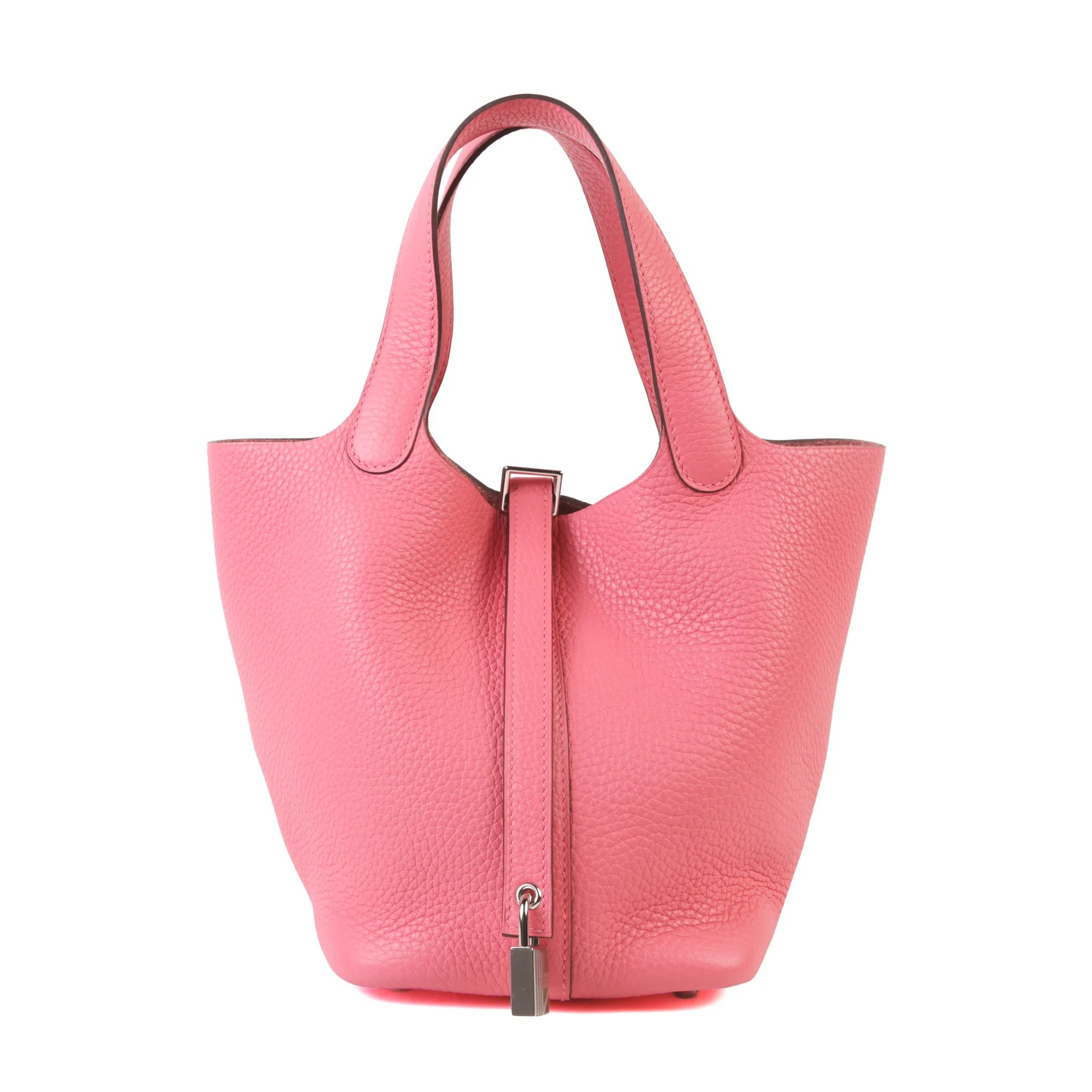 Unused ( Rank NS ) HERMÈS Picotin Lock PM Rose Azalee (8W) Clemence Palladium hardware Y (2020)