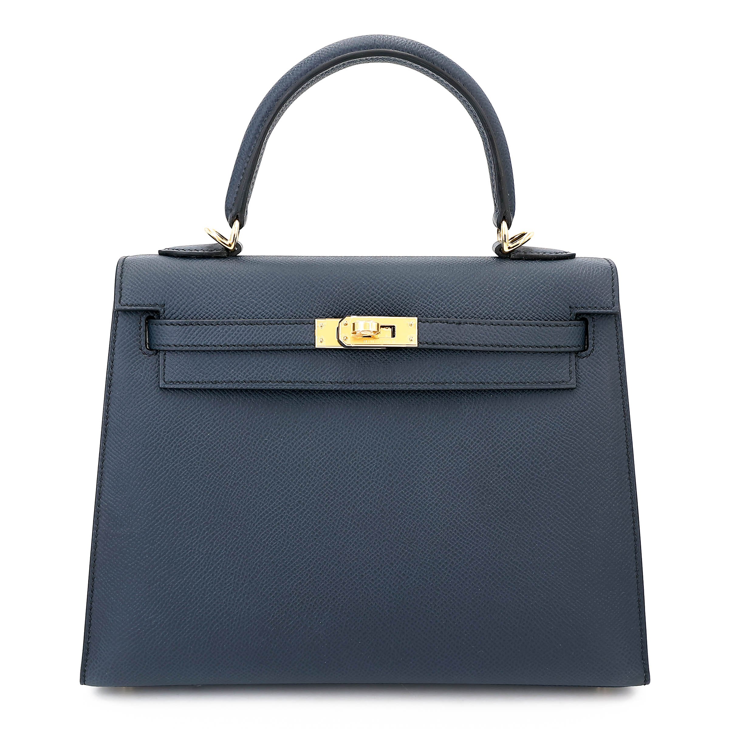Brand New ( Rank N ) HERMÈS Kelly 25 Sellier Bleu Indigo (76) Epsom Gold hardware K (2025)