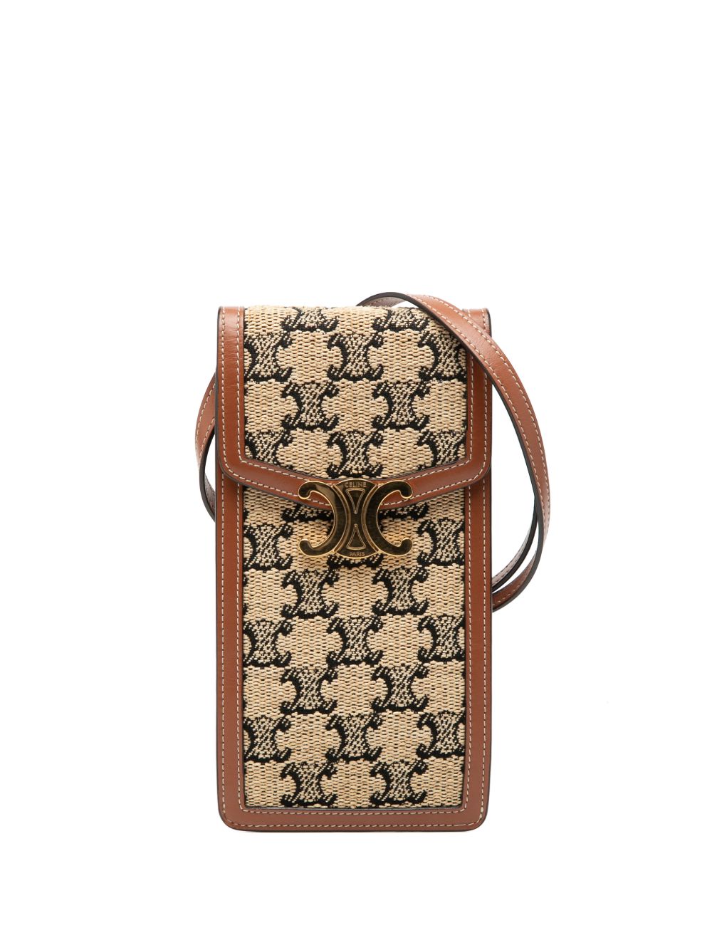 2022 Triomphe Textile Triomphe Phone Pouch Flap crossbody bag