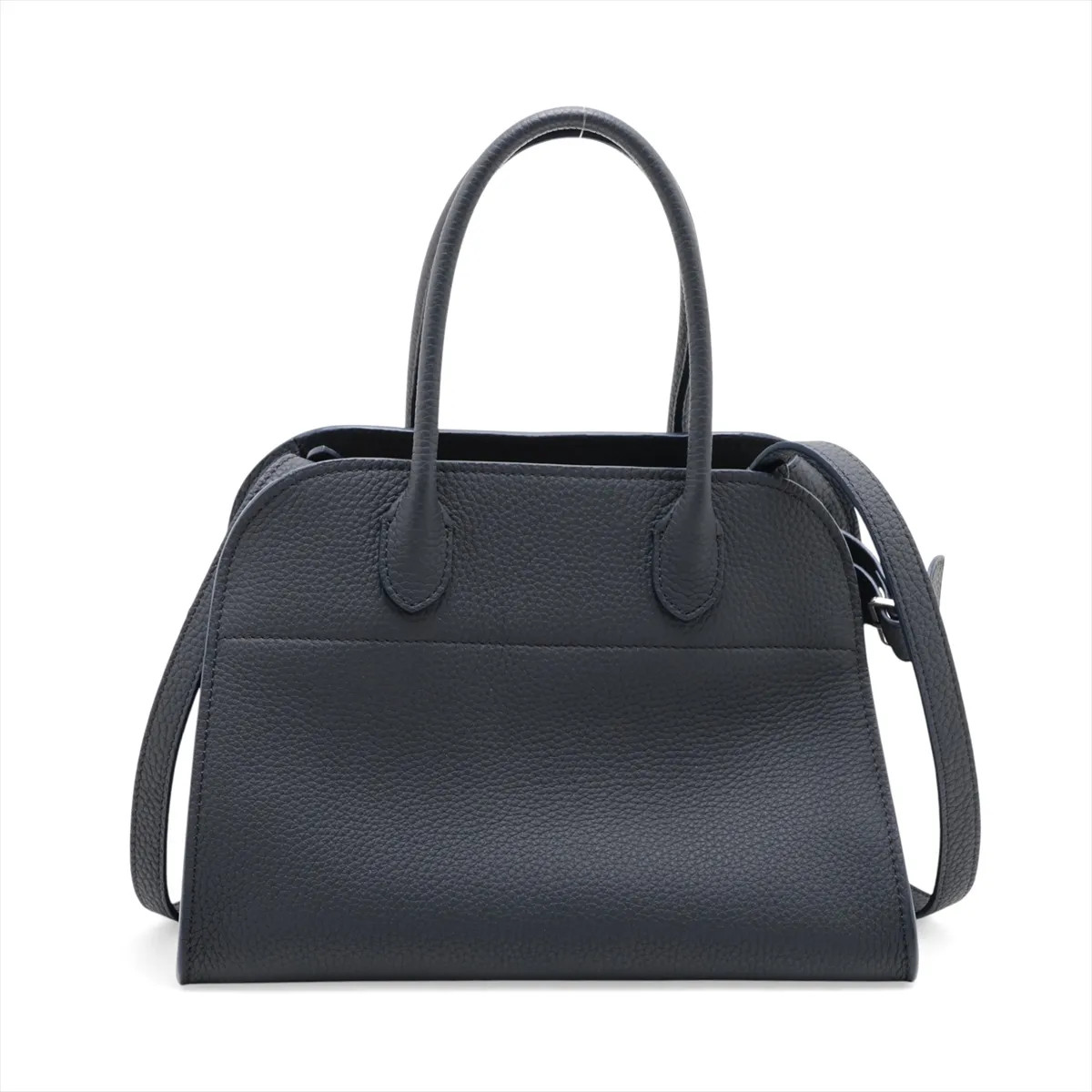The Row Soft Margot 10 Leather 2 Way Handbag Navy Blue