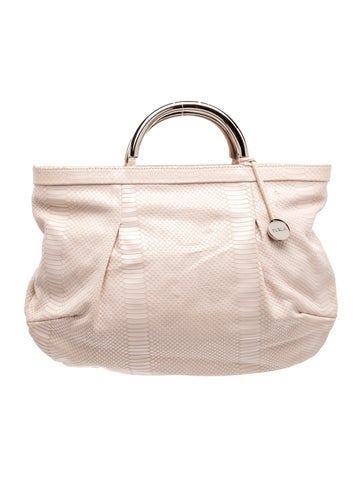 Embossed Leather Top Handle Bag