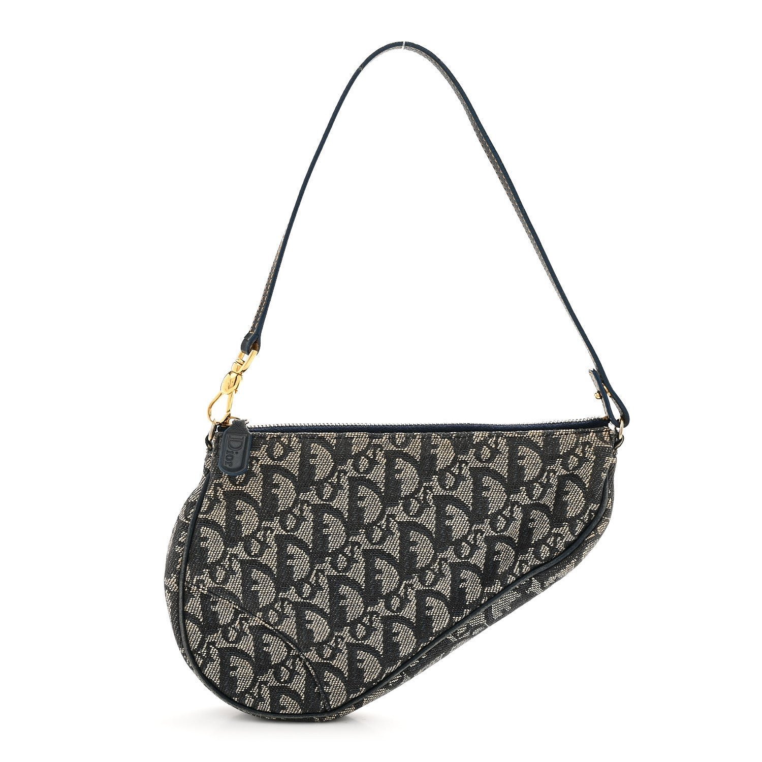 Christian Dior Monogram Mini Saddle Pochette Navy