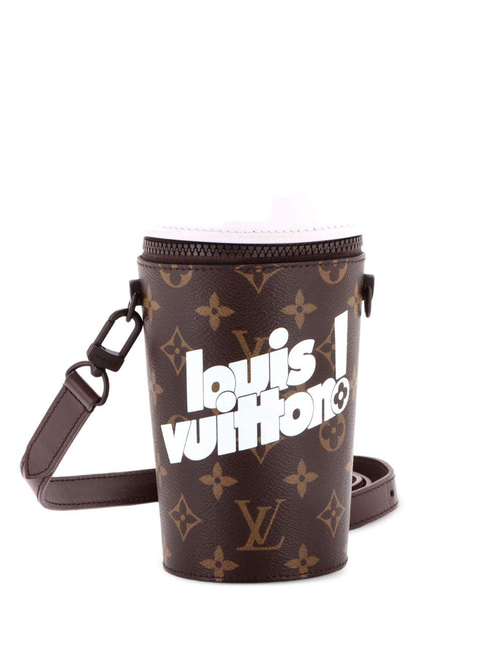 Coffee Cup Convertible Pouch Everyday Signature Vintage Monogram Canvas crossbody bag