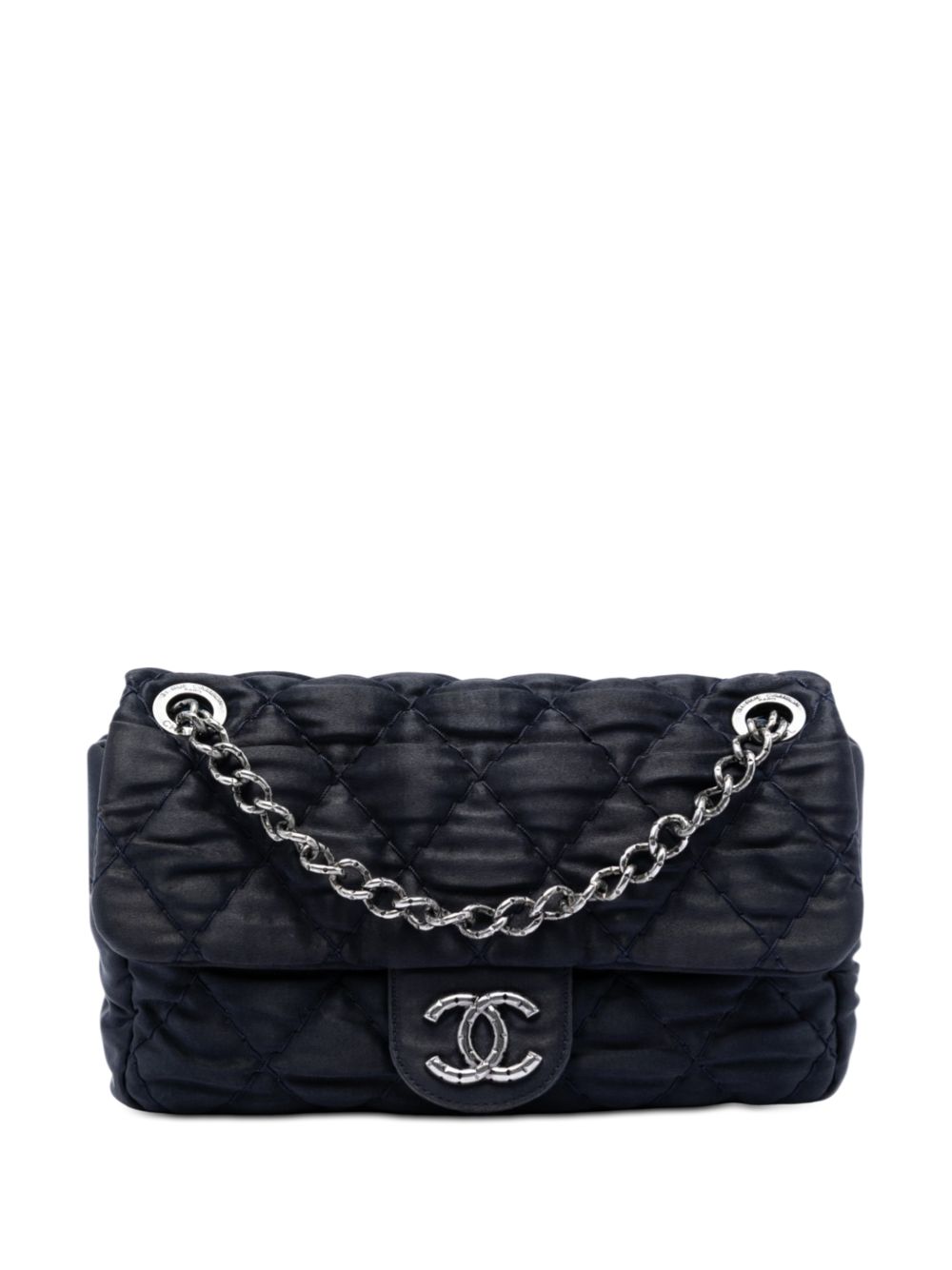 2009-2010 Medium CC Quilted Satin Single Flap shoulder bag
