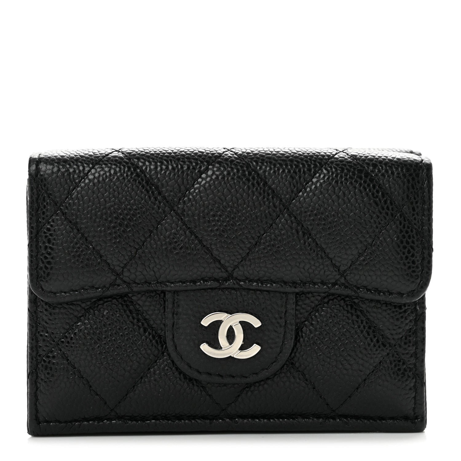 Chanel Caviar Quilted Double Flap Wallet Black