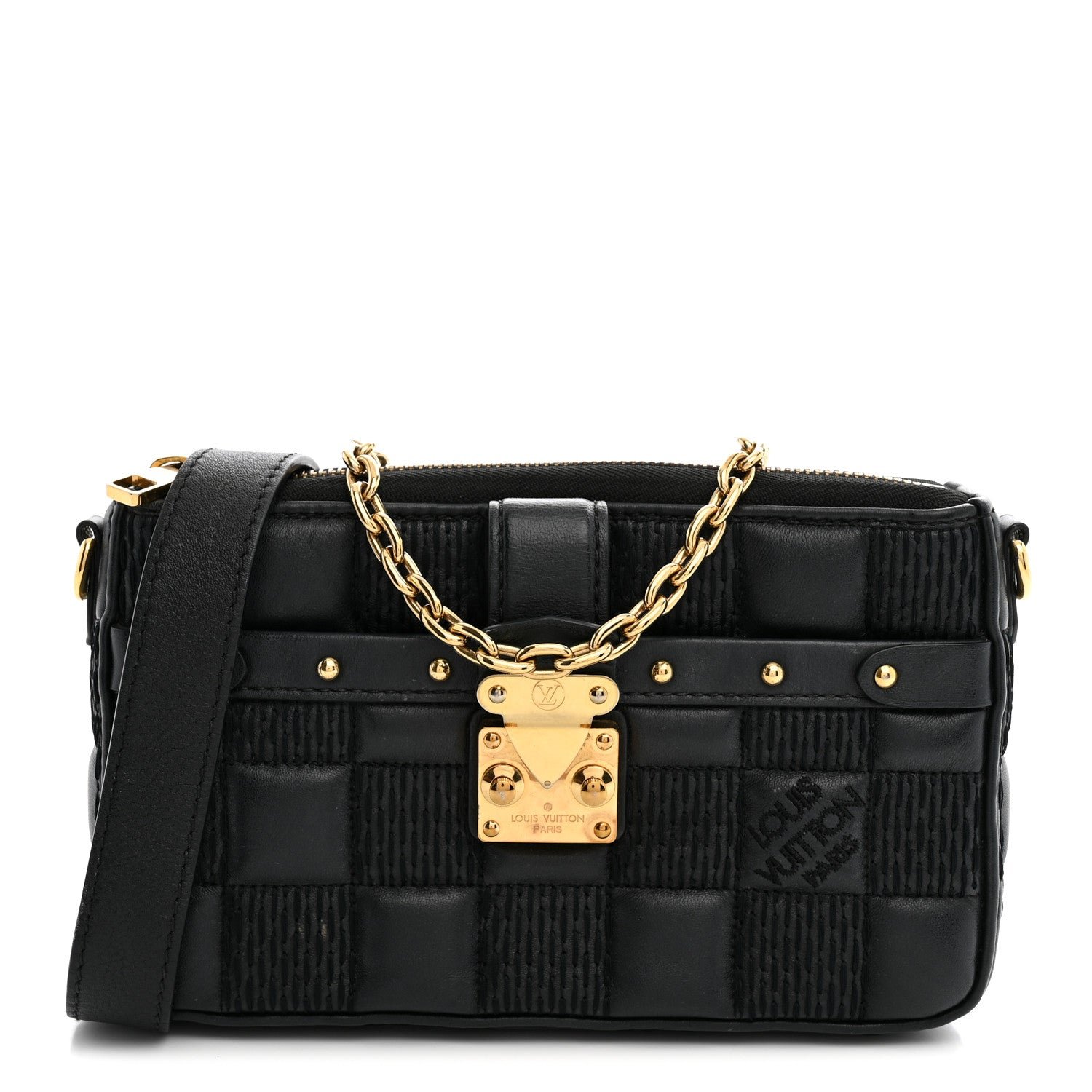 Louis Vuitton Louis Vuitton Lambskin Damier Quilt Troca PM Black