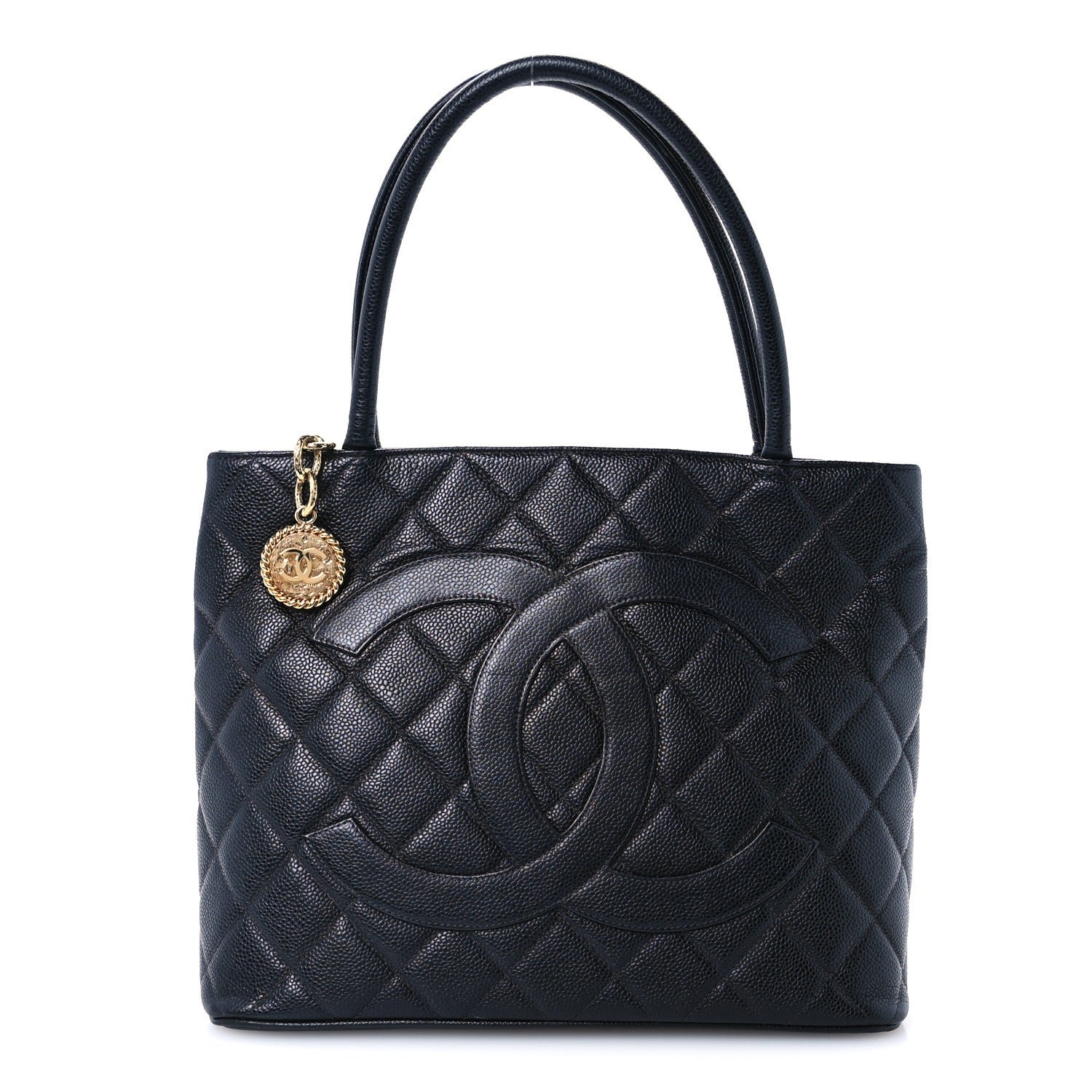 Chanel Caviar Quilted Medallion Tote Black