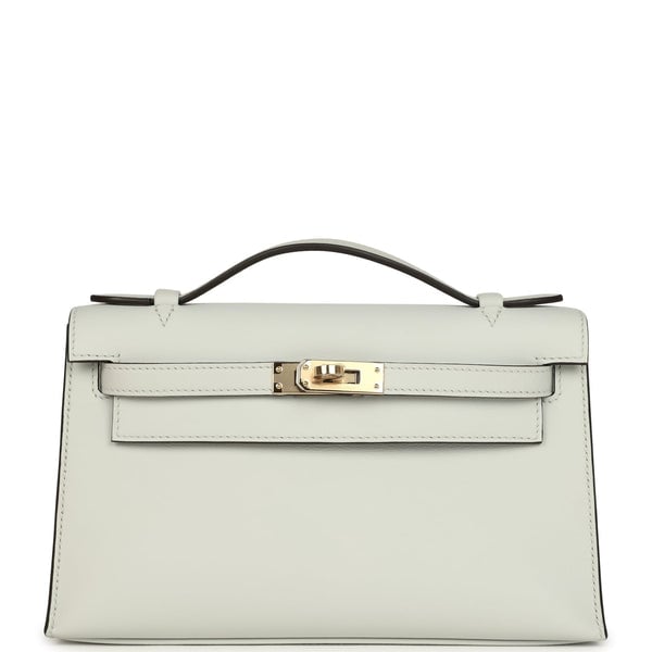 Hermes Kelly Pochette Gris Platine Swift Permabrass Hardware