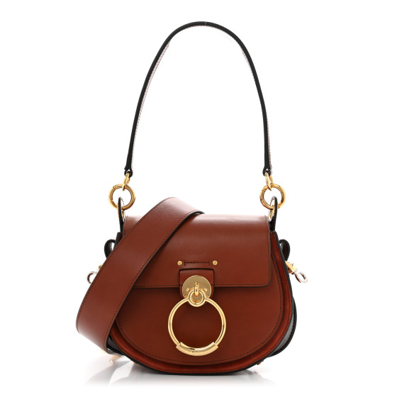 Chloe Calfskin Small Tess Bag Sepia Brown