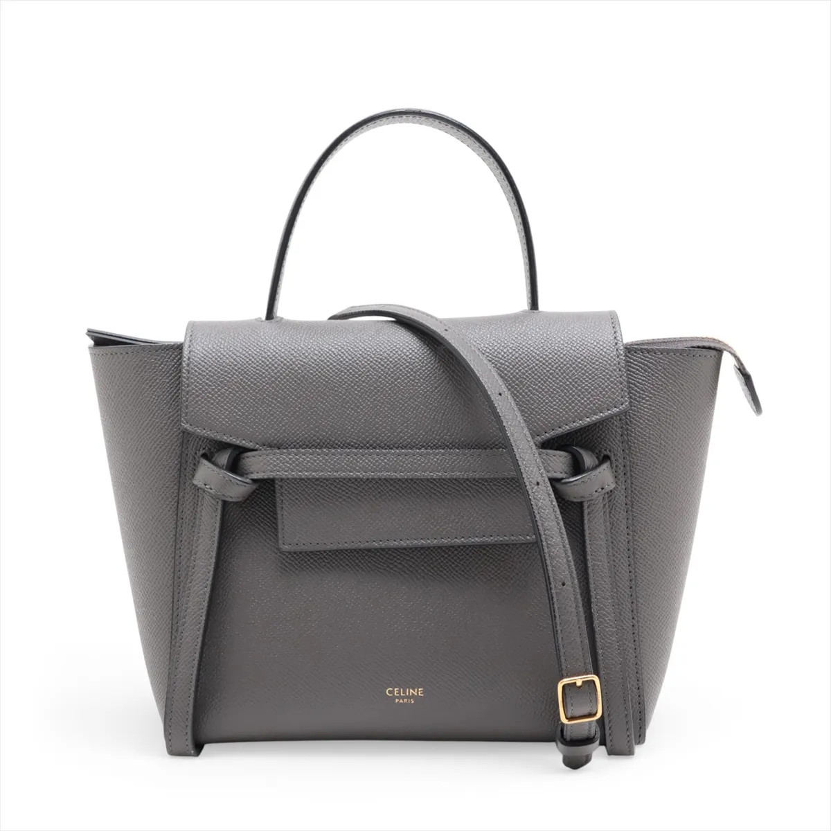 Celine Belt Bag Micro Leather 2 Way Handbag Gray