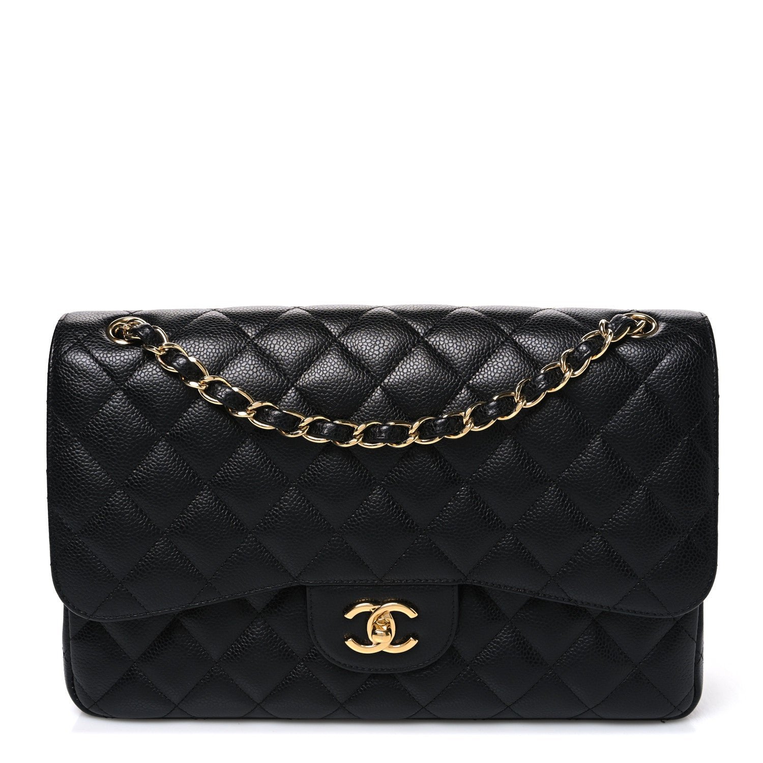 Chanel Caviar Quilted Jumbo Double Flap Black