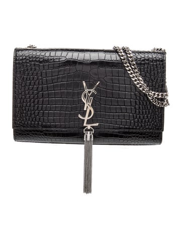 Embossed Leather Kate Shoulder Bag Medium