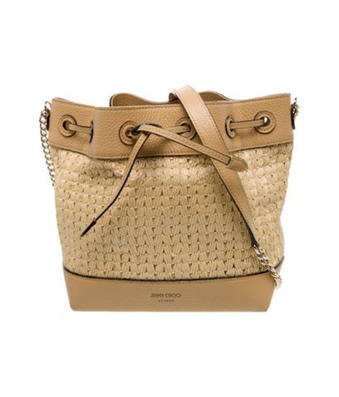 Jimmy Choo Choo Straw Shoulder Bag