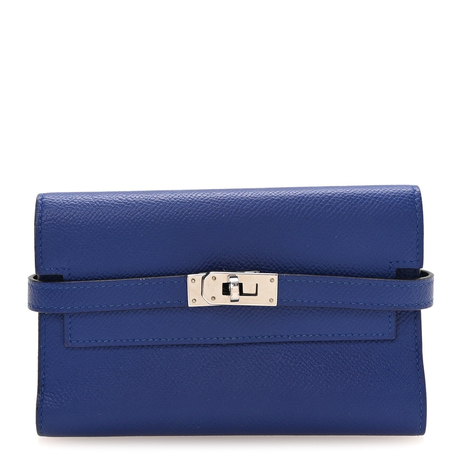Hermes Chevre Mysore Medium Kelly Wallet Bleu Electrique