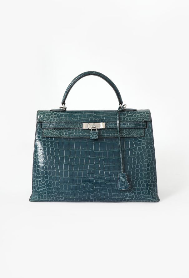 Hermes Blue Jean Porosus Kelly Sellier 35