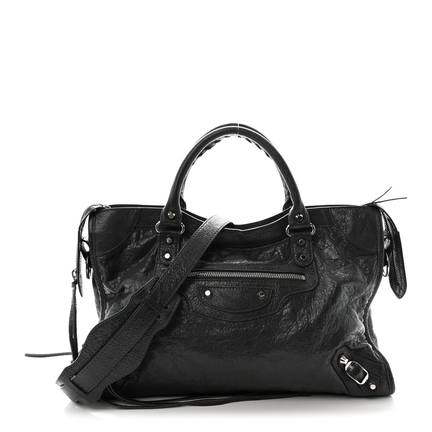 Balenciaga Agneau Classic Silver Hardware City Gris Fossile