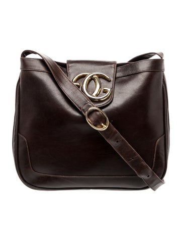 Interlocking G Vintage Leather Shoulder Bag