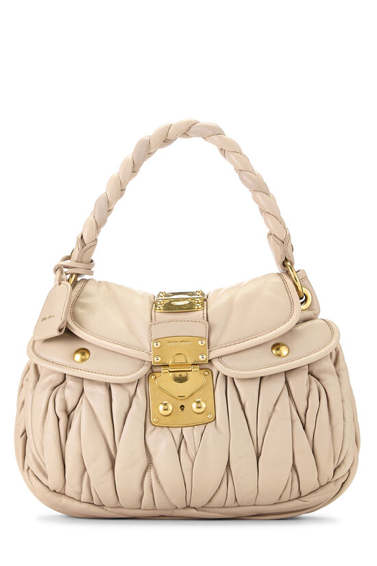 Miu Miu Pink Calfskin Buckle Hobo