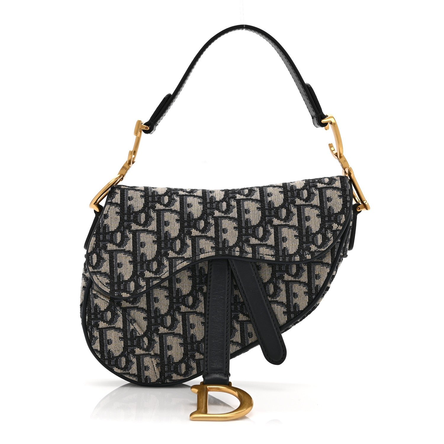 Christian Dior Oblique Mini Saddle Bag Blue