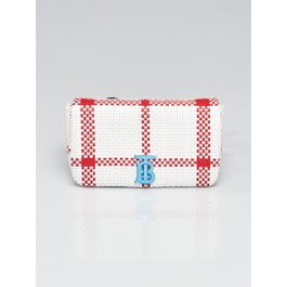Burberry Burberry White/Red Woven Leather Lola TB Bum Bag
