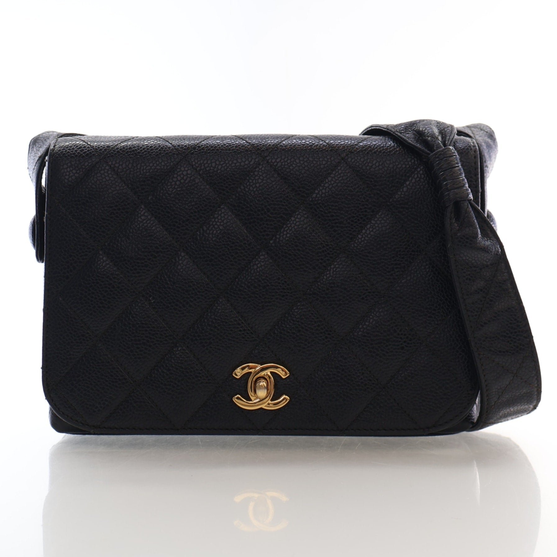 Chanel Vintage Medium Quilted Caviar Flap Bag