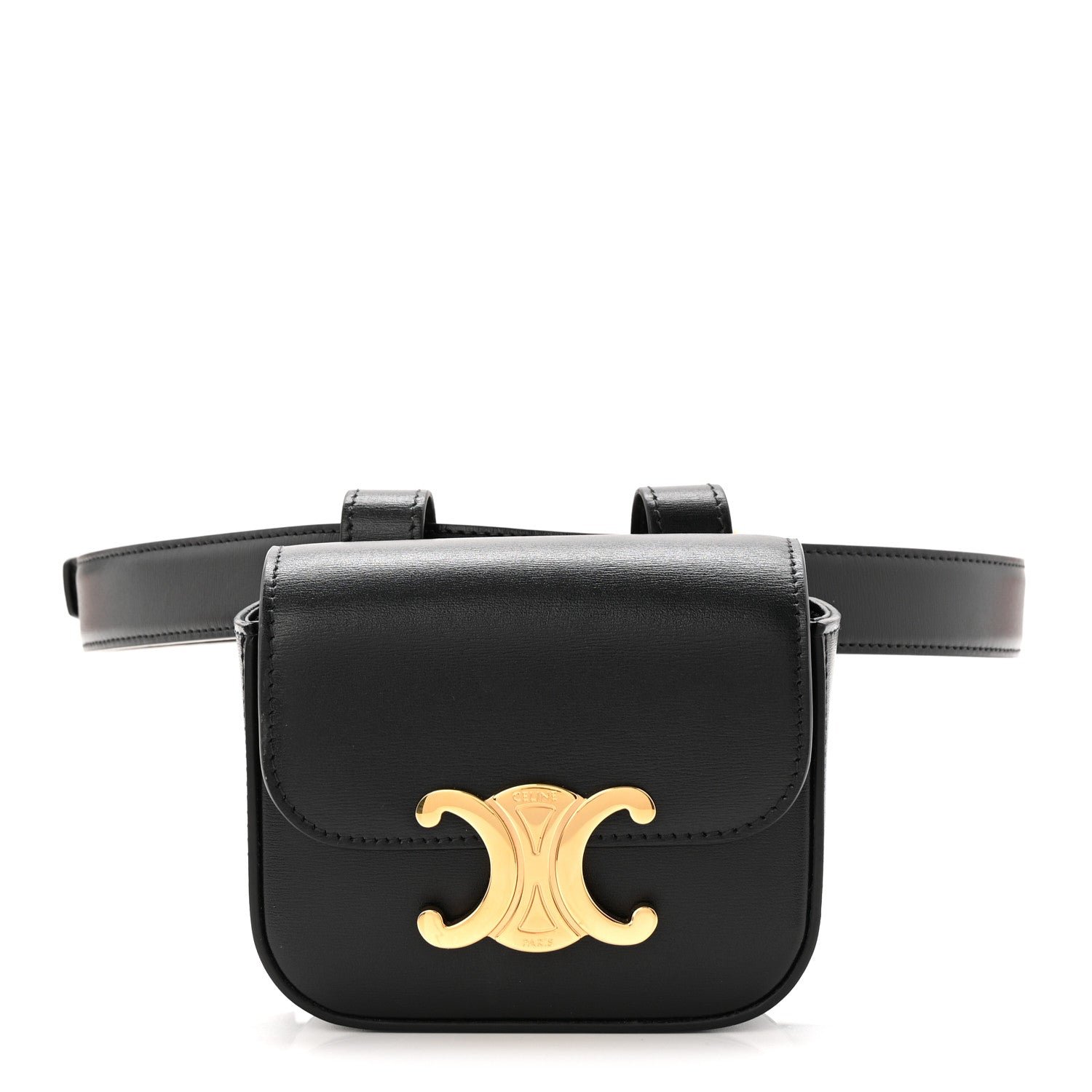 Celine Celine Shiny Calfskin Mini Claude Belt Bag 75 30 Black