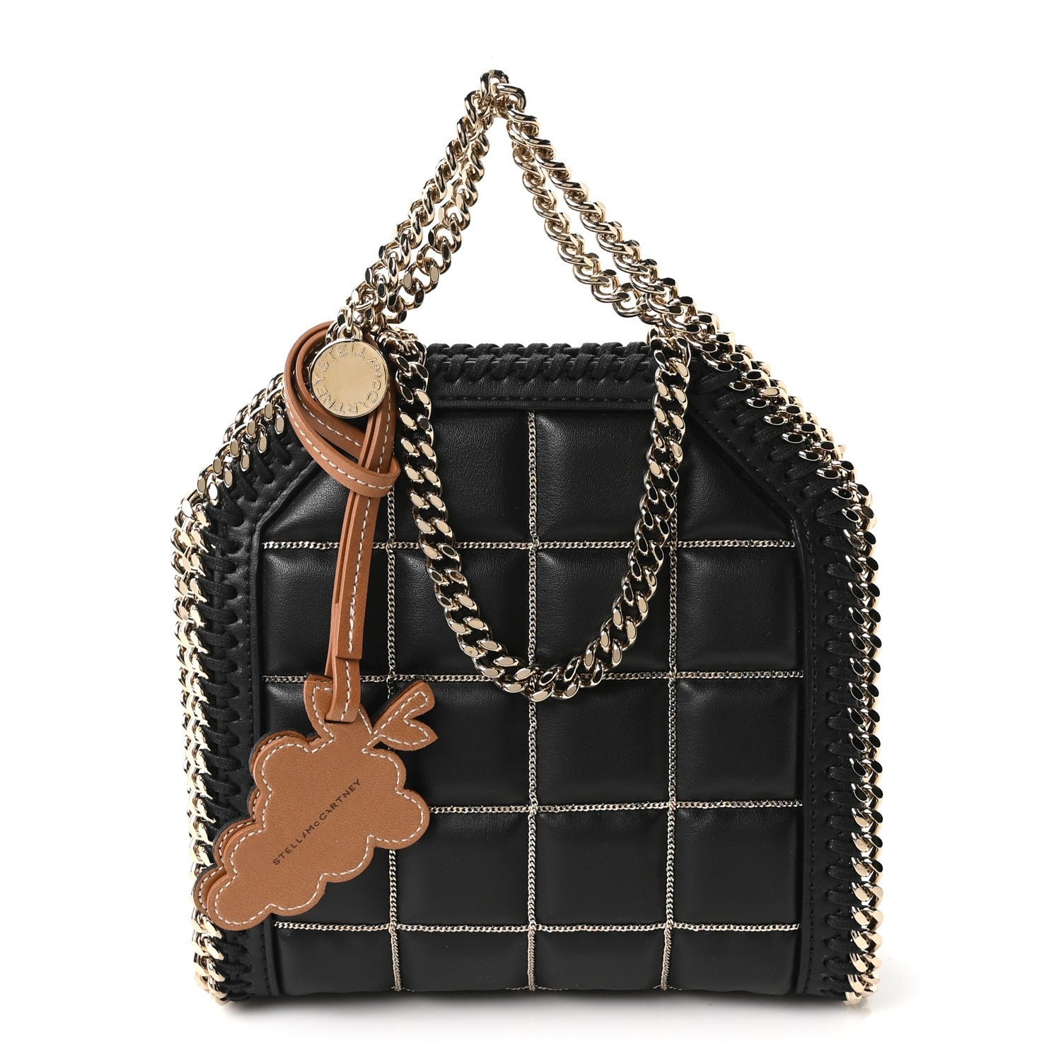 Stella McCartney Vegan Leather Quilted Tiny Falabella Tote Black