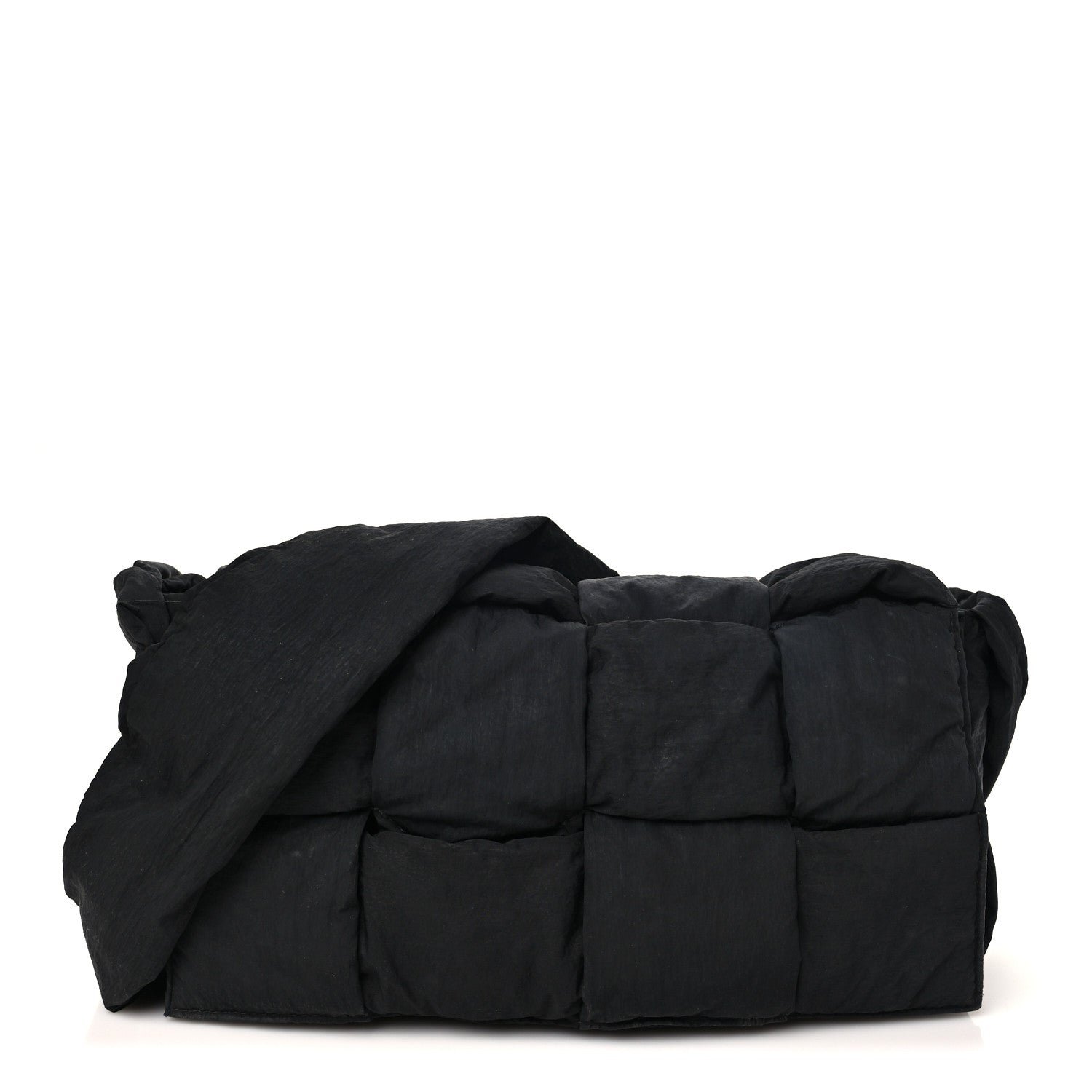 Bottega Veneta Nylon Intrecciato Padded Tech Cassette Bag Black