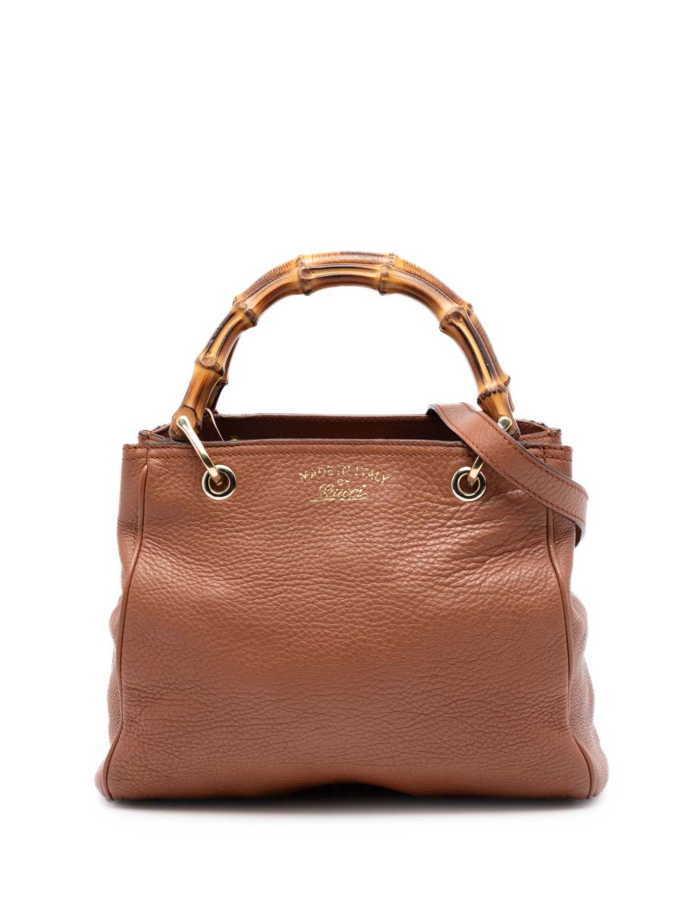 2016-2026 Small Calfskin Bamboo Shopper satchel