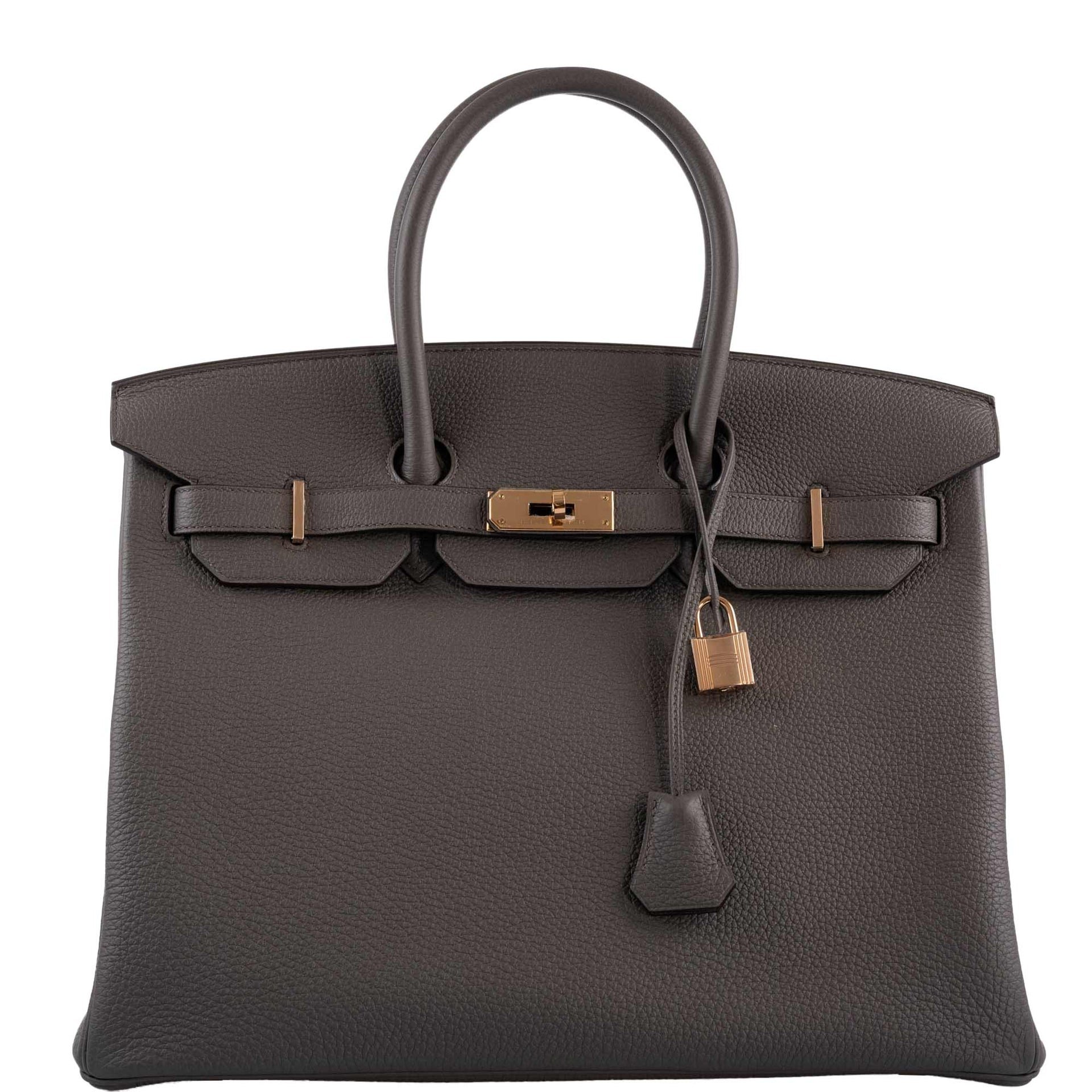 Hermes Hermès Birkin 35 Etain Togo with Rose Gold Hardware