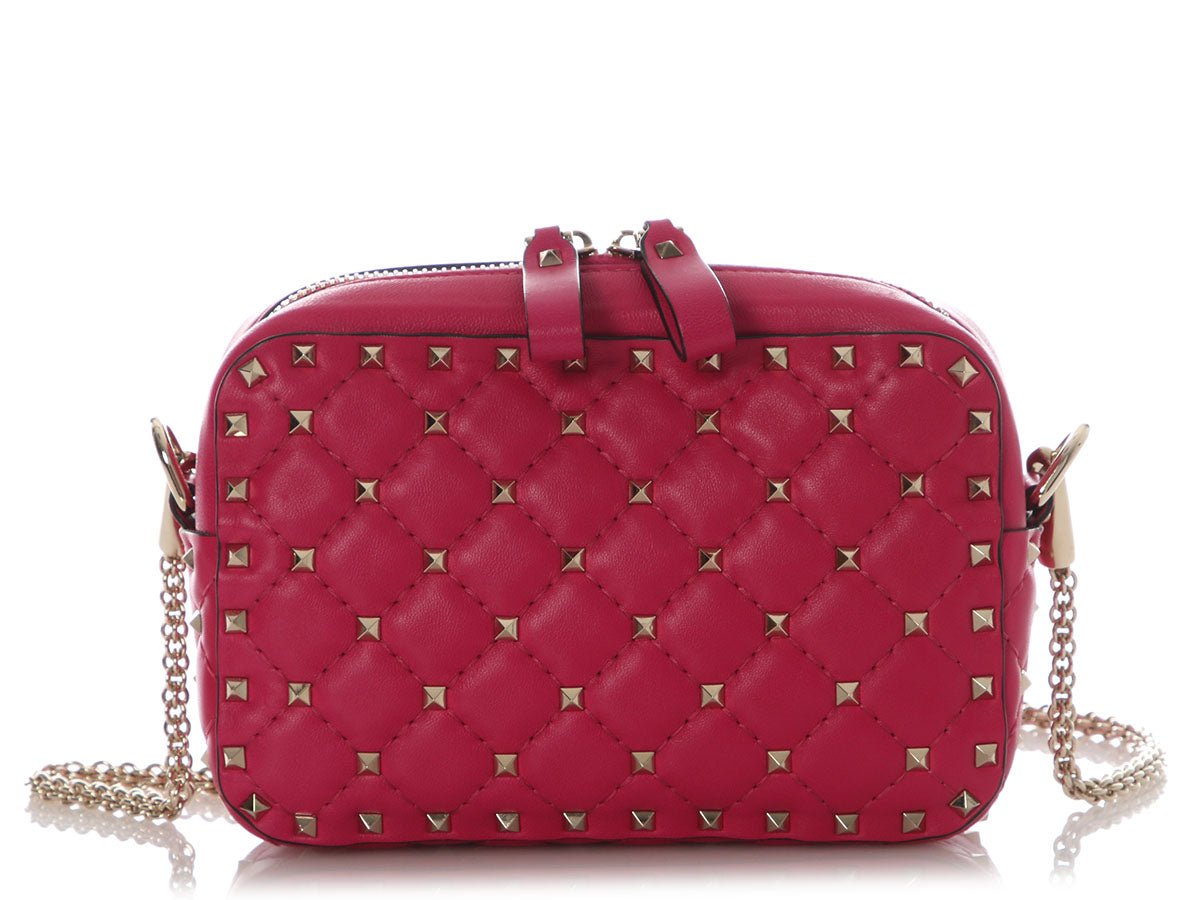Valentino Valentino Small Magenta Rockstud Camera Crossbody