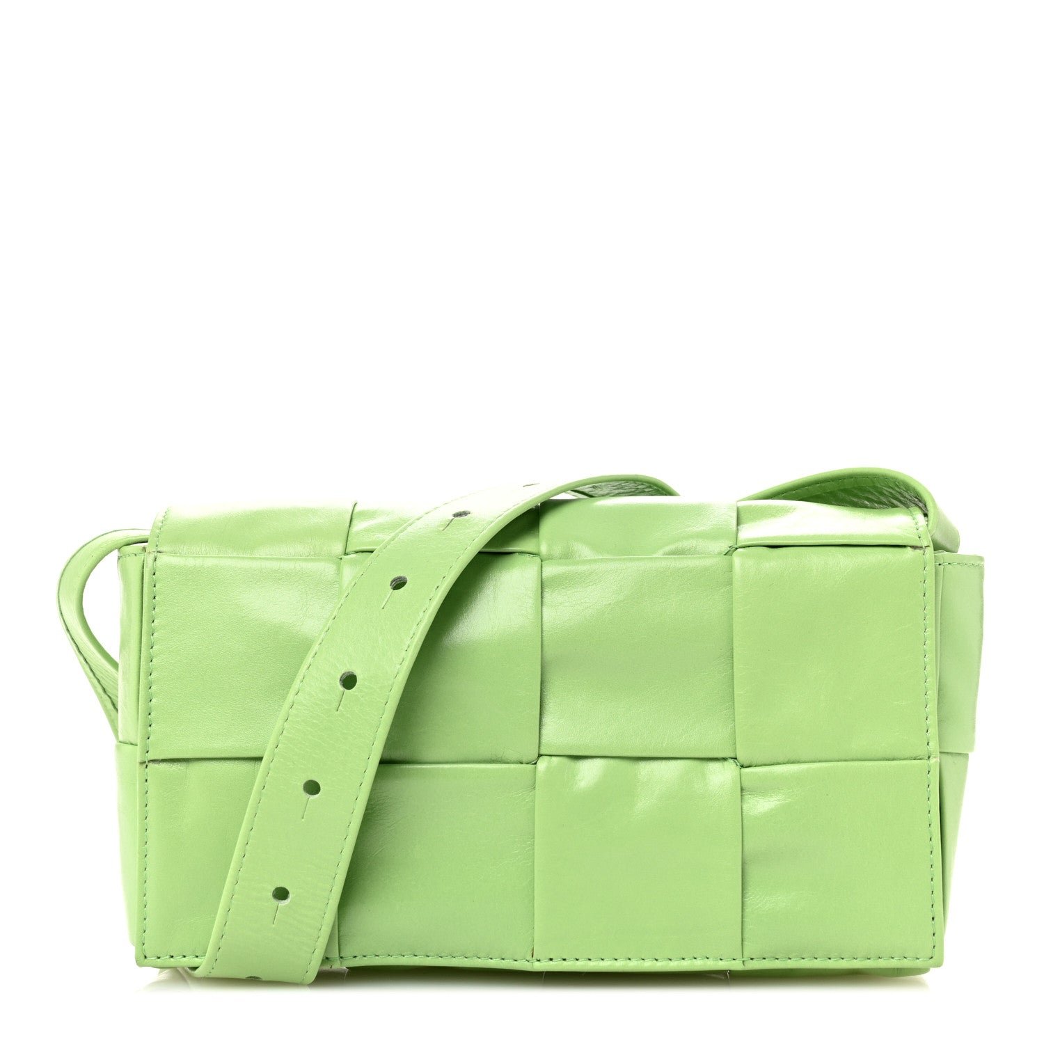 Bottega Veneta Paper Calfskin Intrecciato Cassette Belt Bag Pistachio