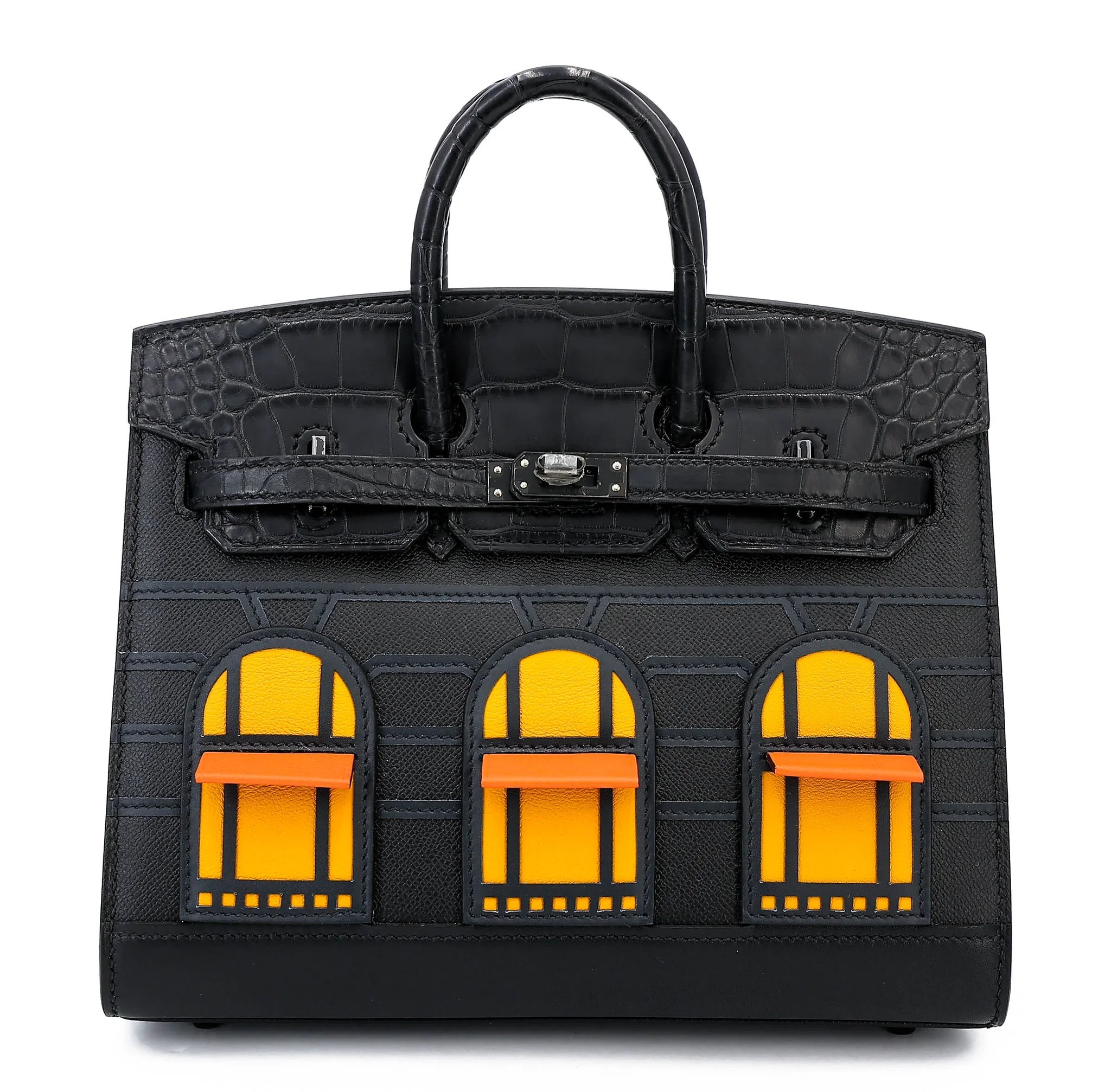 Hermes Unused ( Rank NS ) HERMÈS Limited Edition Birkin Faubourg 20 Noir (89) Madame Matte Alligator Black hardware U (2022)