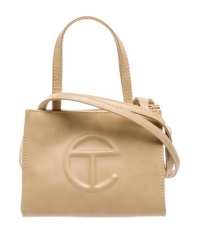 Telfar Vegan Leather Small Cream Shopping Bag Small
