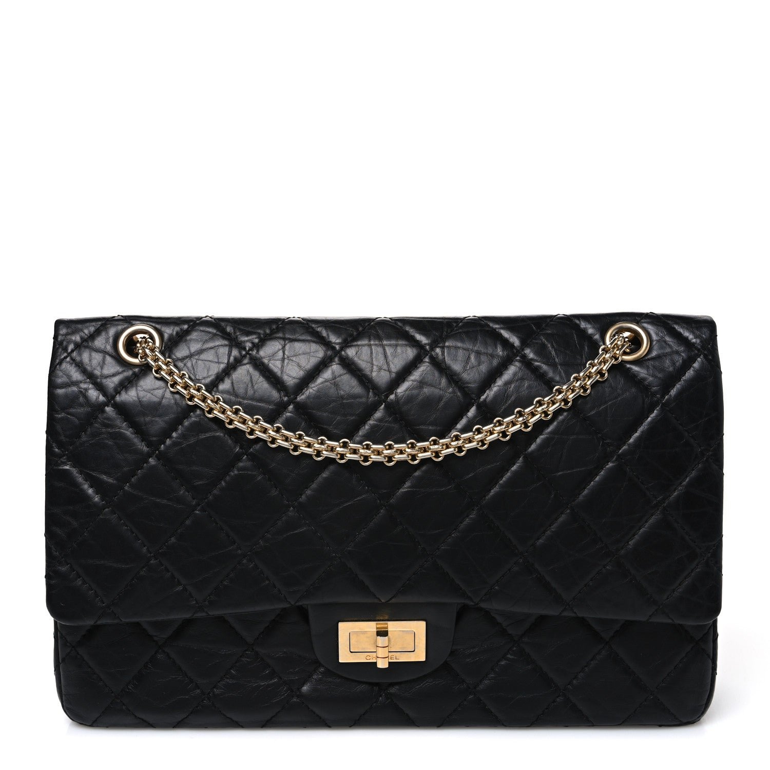 Chanel Aged Calfskin Quilted 2.55 Reissue 225 Flap Black