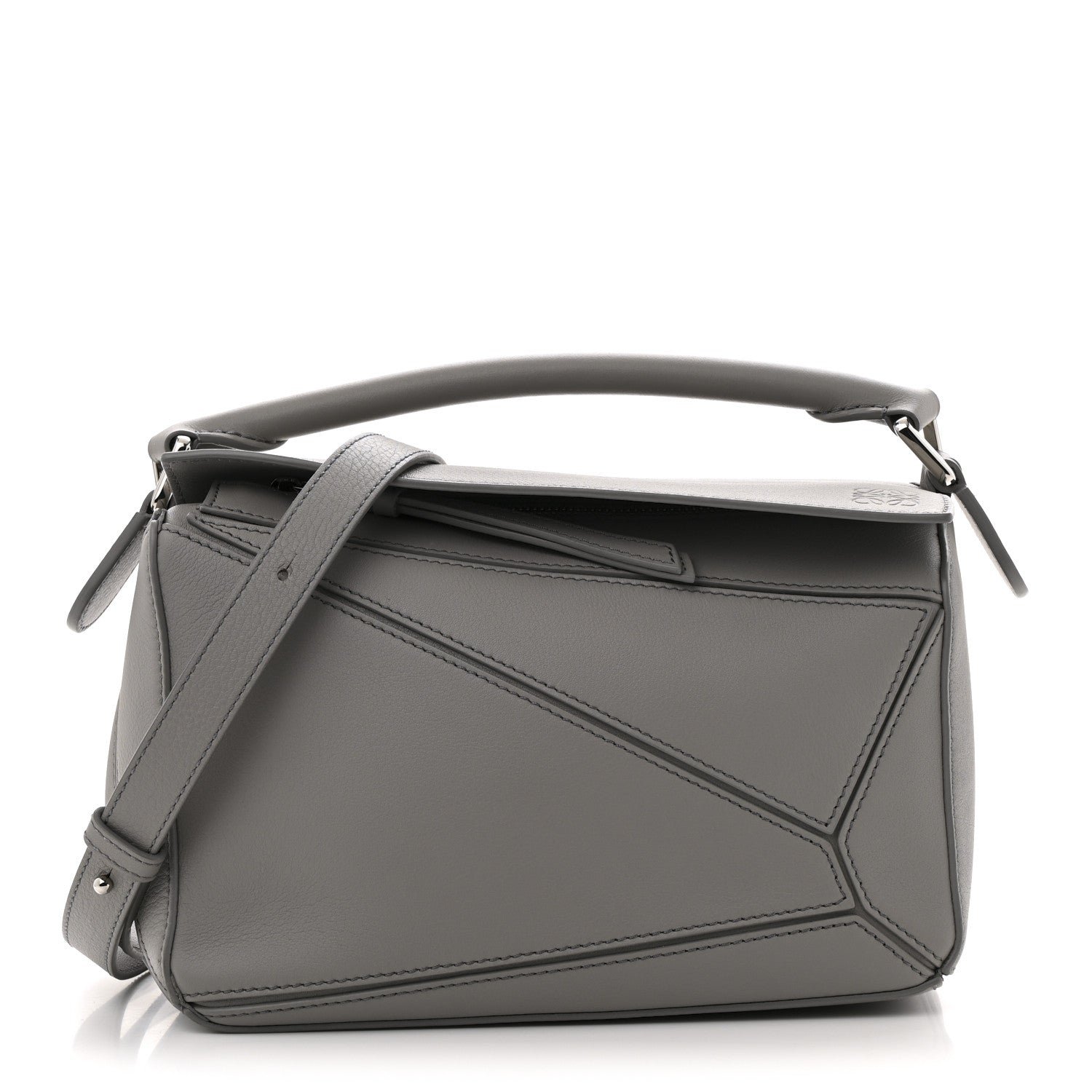 Loewe Soft Grained Calfskin Small Puzzle Bag Pearl Grey
