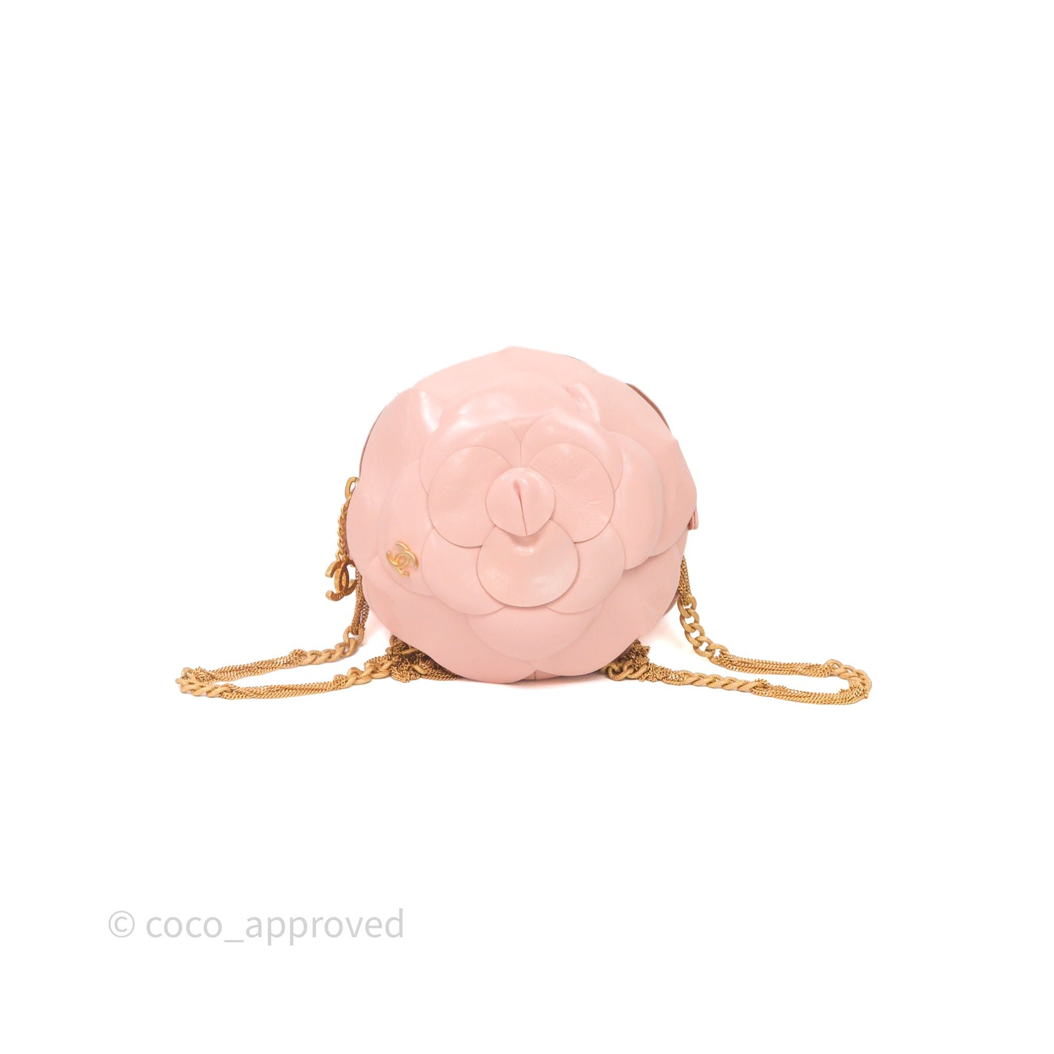 Chanel Camellia Evening Bag Light Pink Calfskin