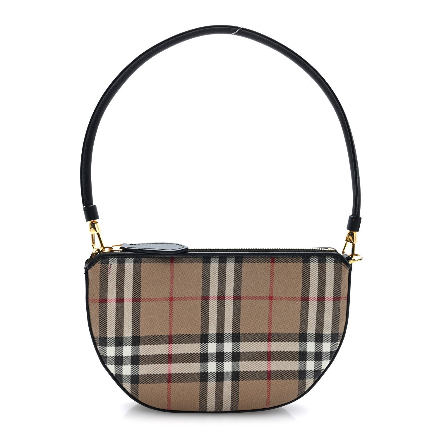 Burberry Vintage Check Calfskin Olympia Slim Pouch Archive Beige