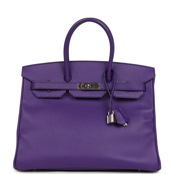 Hermes Pre-owned Hermes Birkin 35 Crocus Epsom Palladium Hardware