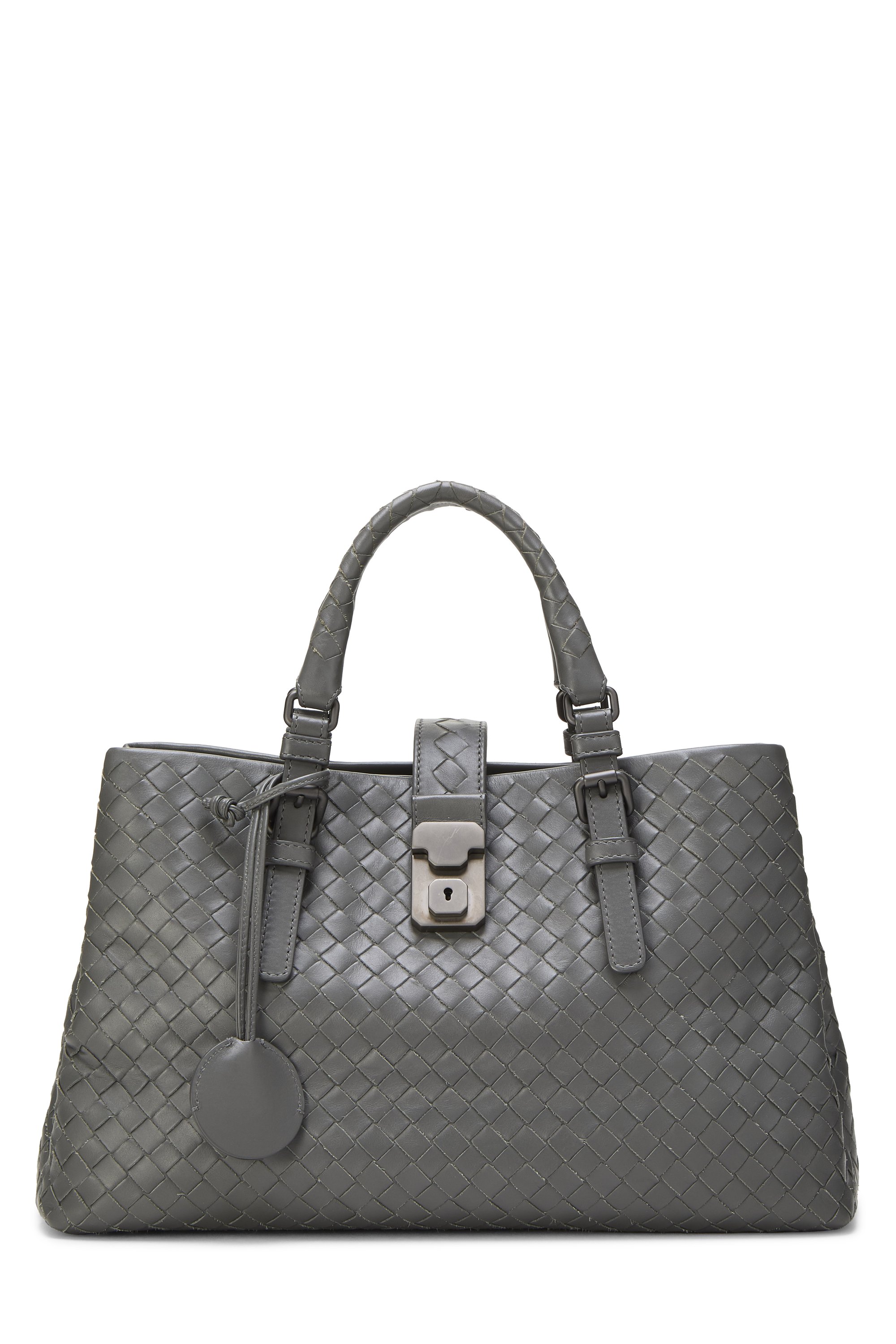 Bottega Veneta Grey Intrecciato Roma Tote Small