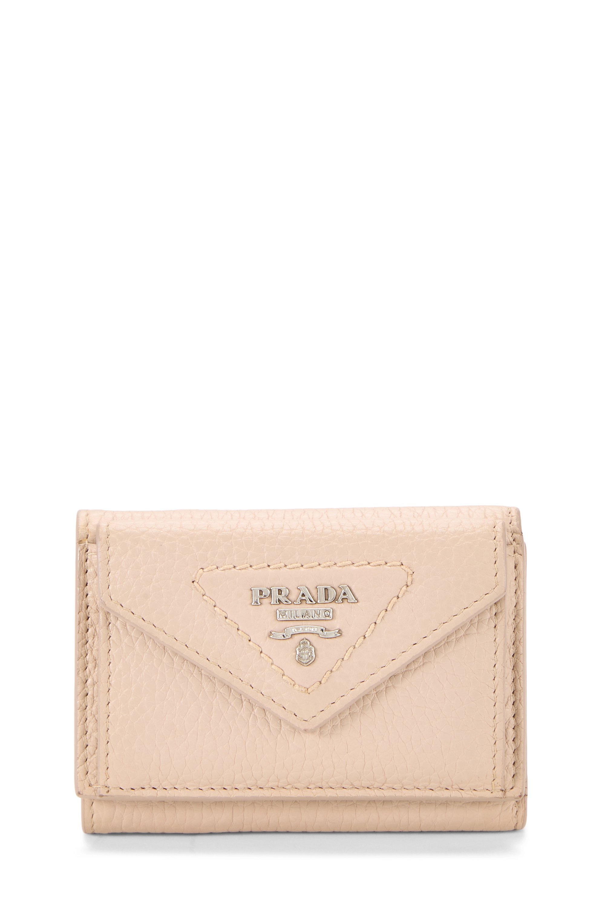 Pink Vitello Daino Compact Wallet