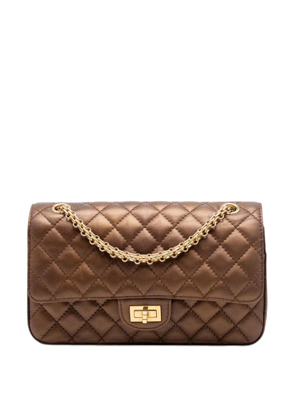 2018-2019 Quilted Metallic Calfskin Reissue 2.55 Double Flap 225 shoulder bag
